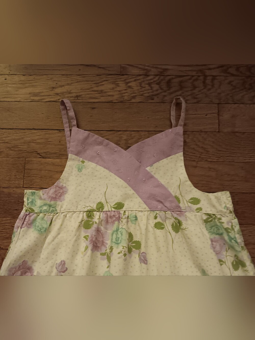 Girl's Lilac Floral Sleeveless Dress - Picture 3 of 4